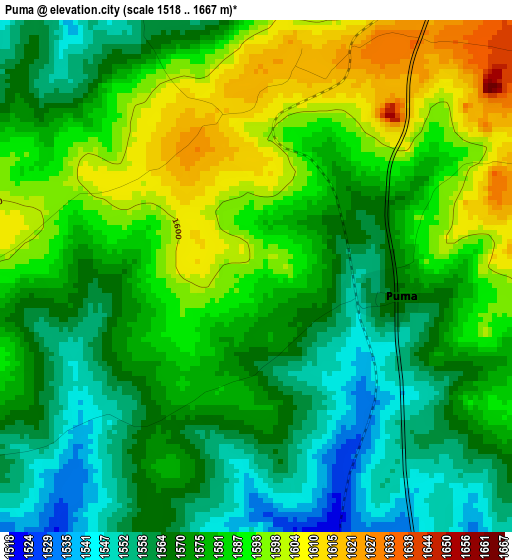 Puma elevation map