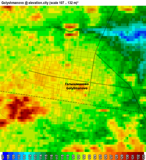 Golyshmanovo elevation map