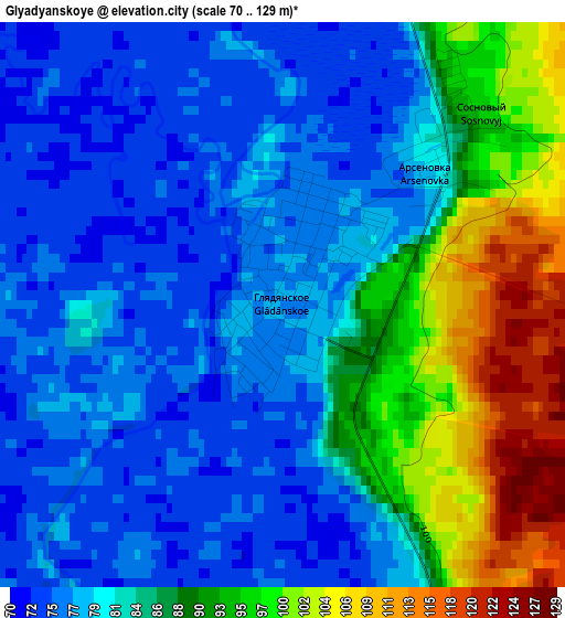 Glyadyanskoye elevation map