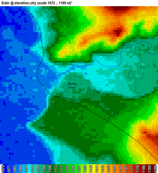 Erzin elevation map