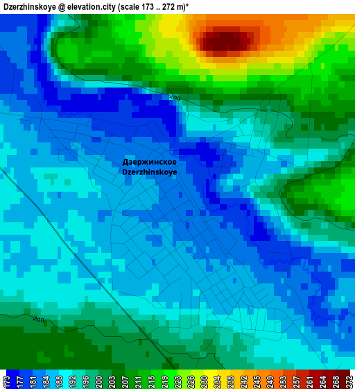 Dzerzhinskoye elevation map