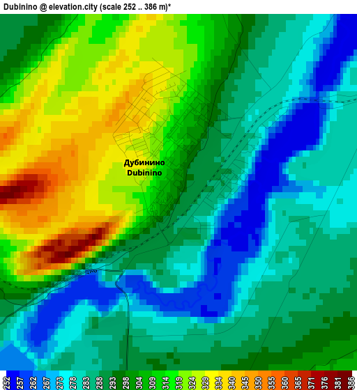 Dubinino elevation map