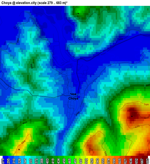 Choya elevation map