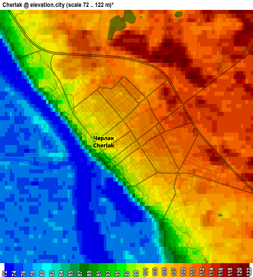 Cherlak elevation map