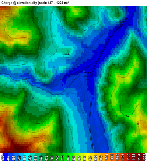 Cherga elevation map