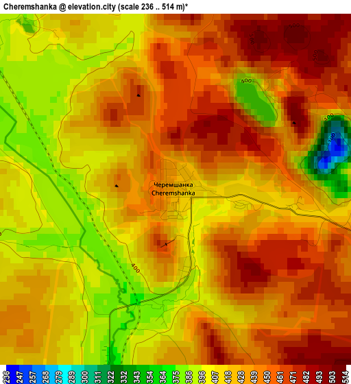 Cheremshanka elevation map