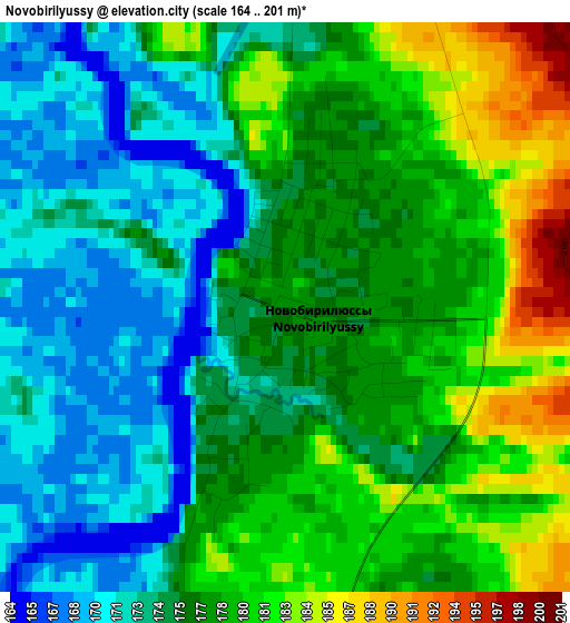 Novobirilyussy elevation map