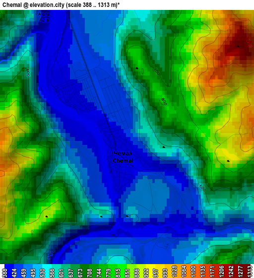 Chemal elevation map