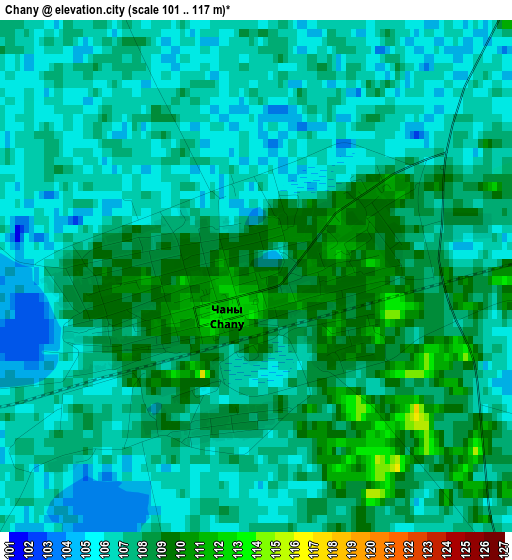 Chany elevation map