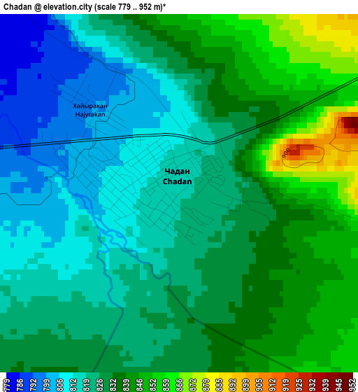 Chadan elevation map