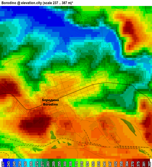 Borodino elevation map