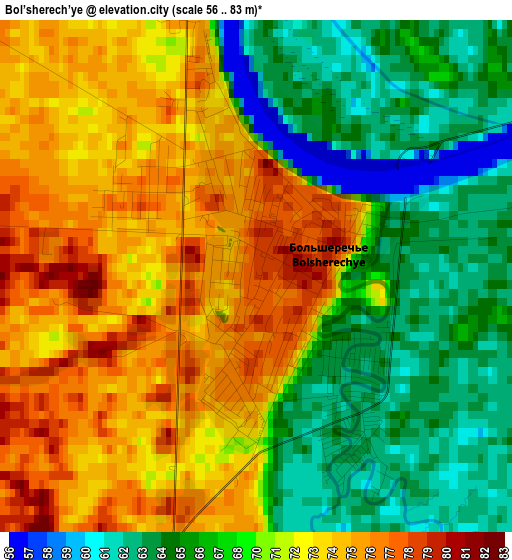 Bol’sherech’ye elevation map