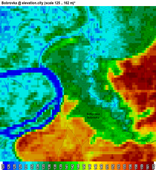 Bobrovka elevation map