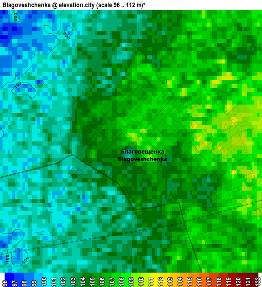 Blagoveshchenka elevation map