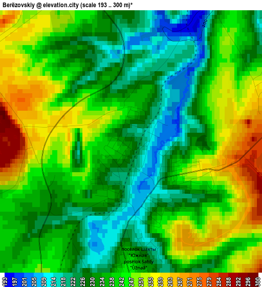 Berëzovskiy elevation map