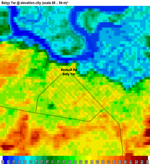 Belyy Yar elevation map