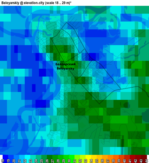 Beloyarskiy elevation map