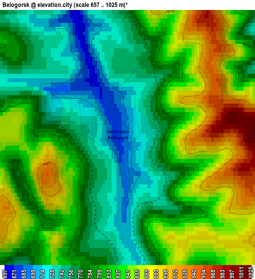 Belogorsk elevation map