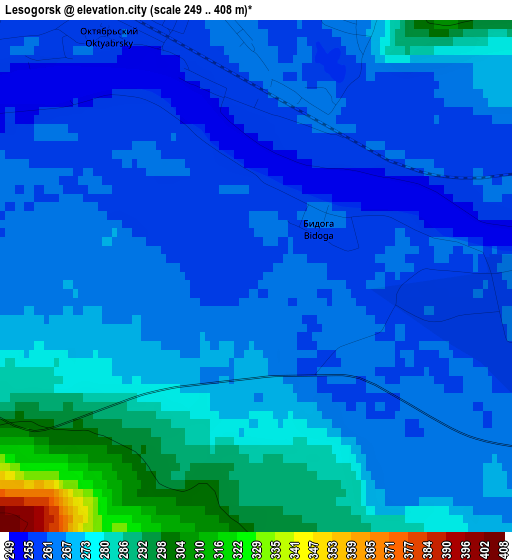 Lesogorsk elevation map