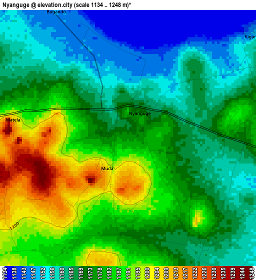 Nyanguge elevation map