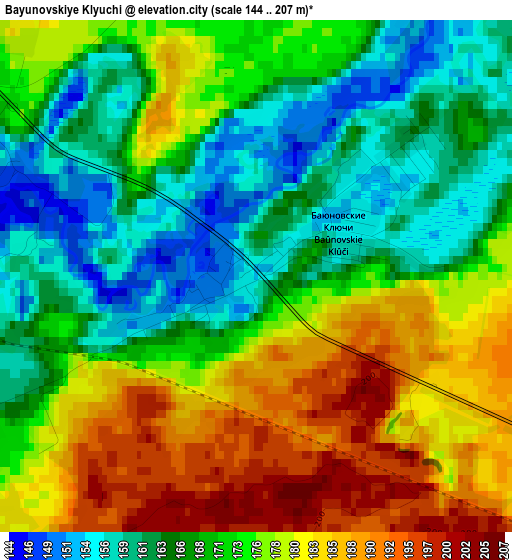 Bayunovskiye Klyuchi elevation map