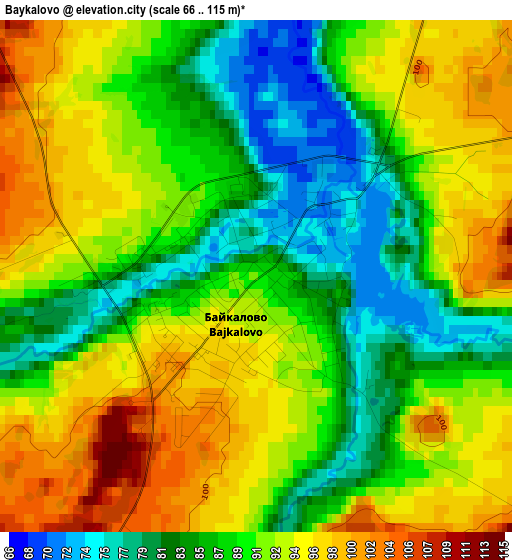 Baykalovo elevation map