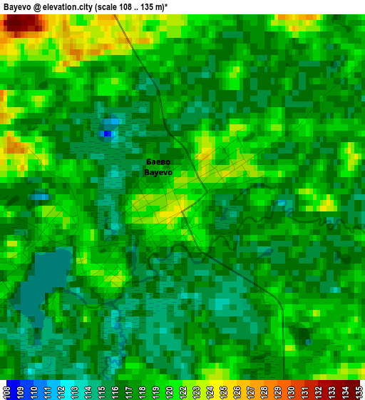 Bayevo elevation map