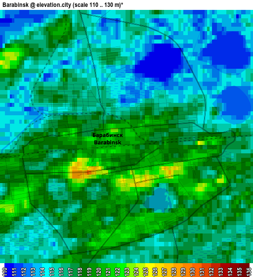 Barabinsk elevation map