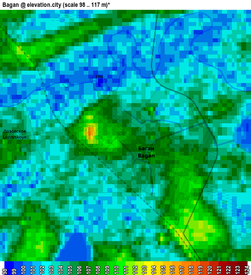 Bagan elevation map