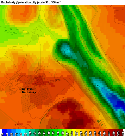 Bachatskiy elevation map