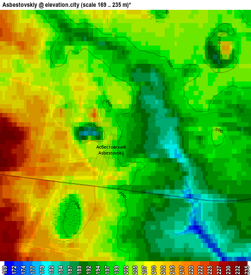 Asbestovskiy elevation map