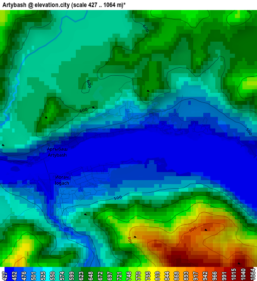 Artybash elevation map