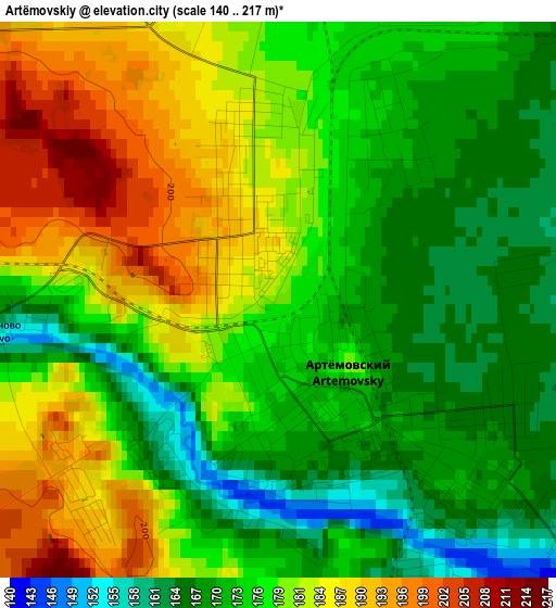 Artëmovskiy elevation map