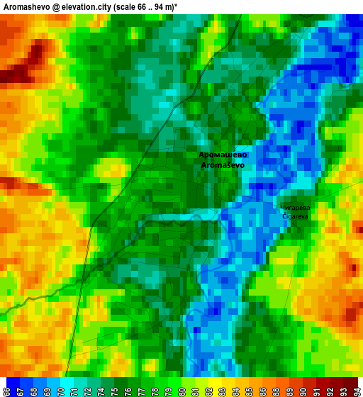 Aromashevo elevation map