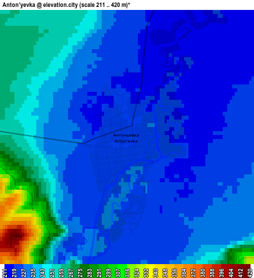 Anton’yevka elevation map