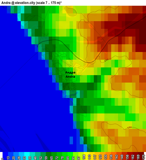 Andra elevation map