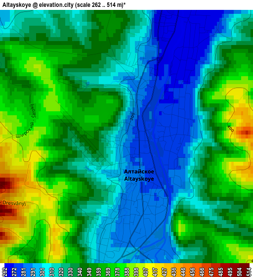 Altayskoye elevation map