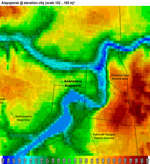 Alapayevsk elevation map