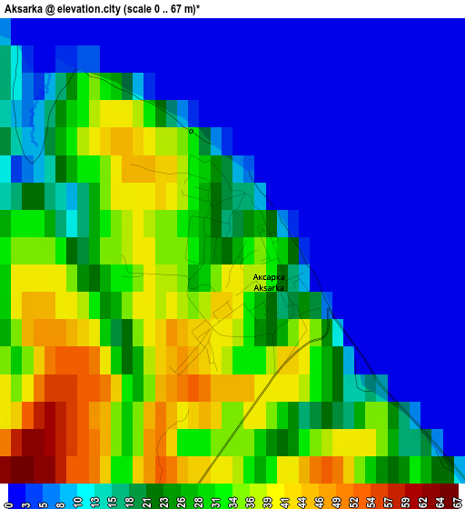 Aksarka elevation map