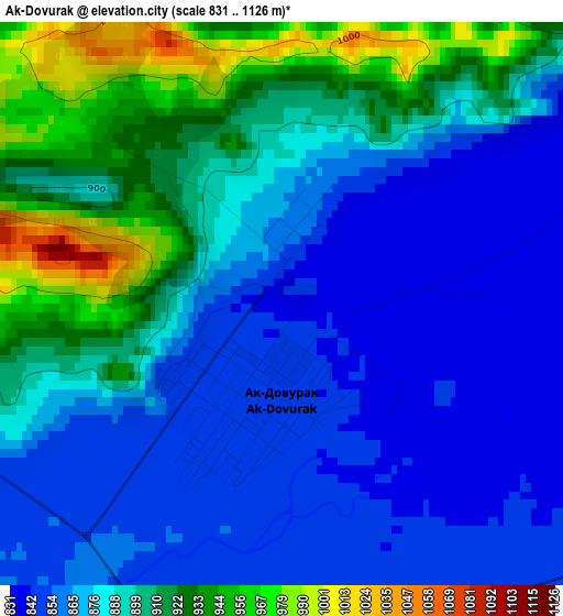 Ak-Dovurak elevation map