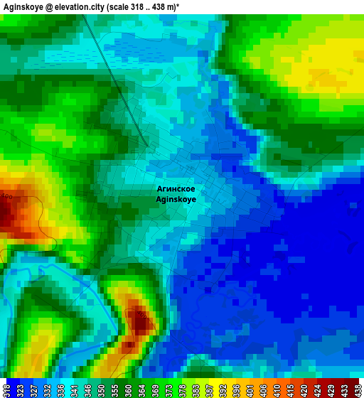 Aginskoye elevation map