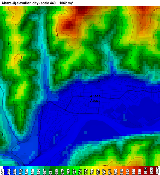 Abaza elevation map