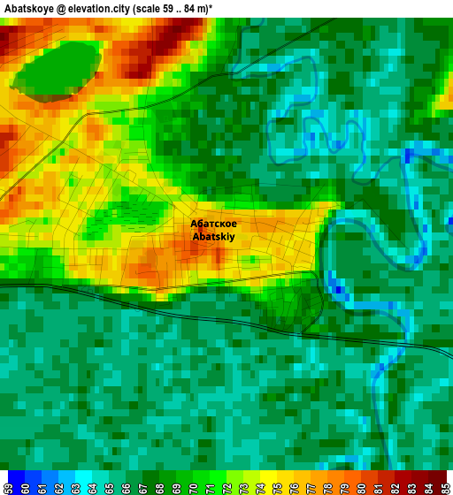 Abatskoye elevation map