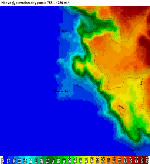 Nkove elevation map