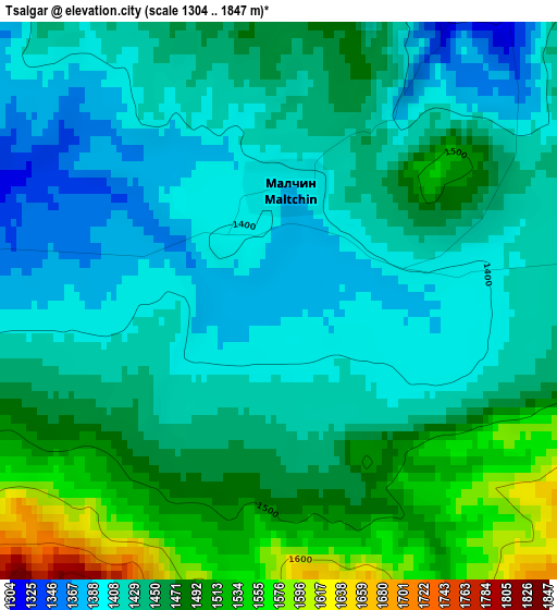 Tsalgar elevation map