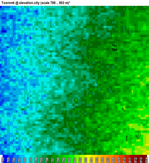 Tooromt elevation map