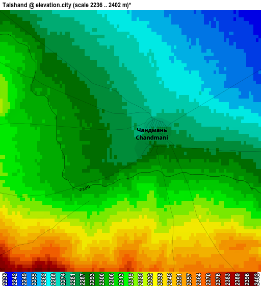 Talshand elevation map