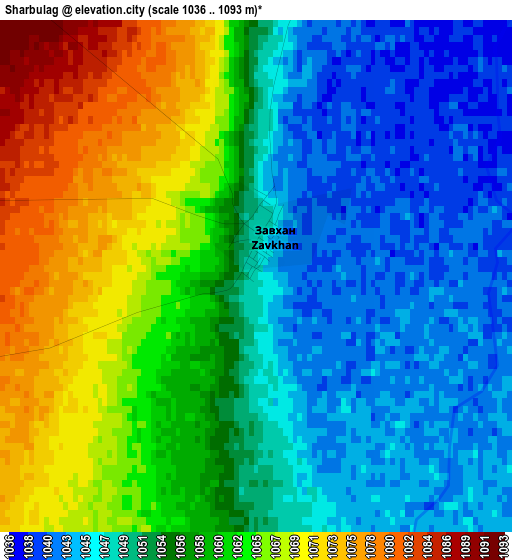 Sharbulag elevation map