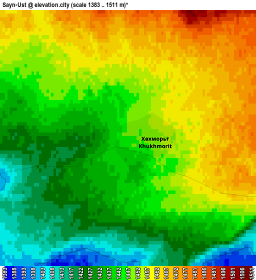 Sayn-Ust elevation map