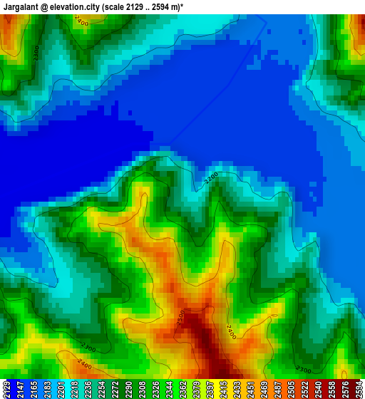 Jargalant elevation map